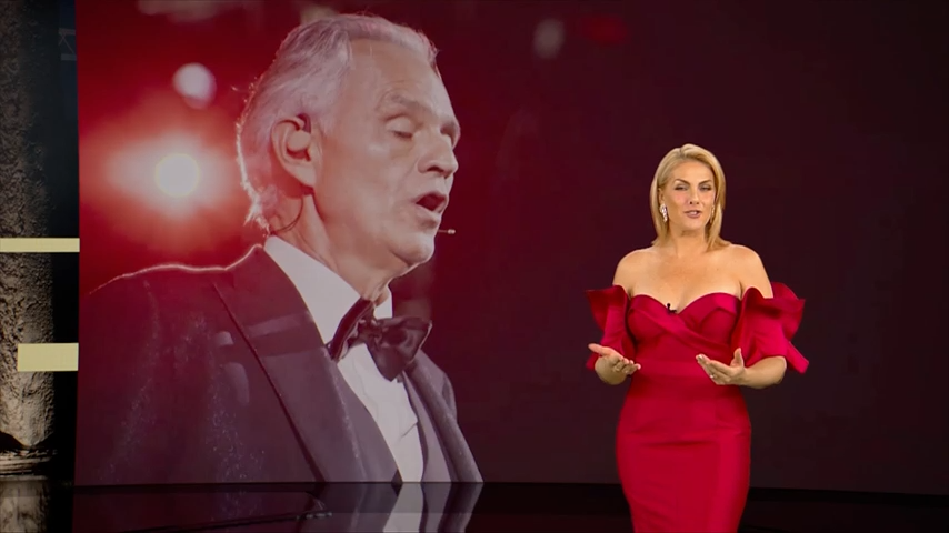 Especial de fim de ano com Andrea Bocelli na Record foi comandado por Ana Hickmann