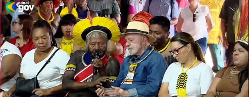 Cacique Raoni causa saia justa a Lula sobre margem equatorial
