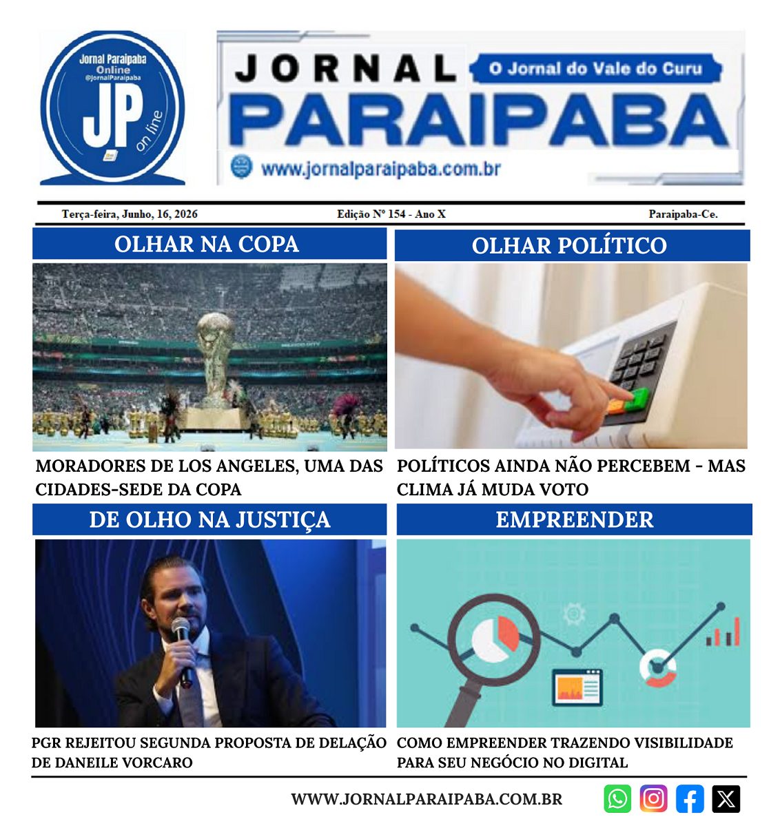 Jornal Paraipaba – Edição 154 – 16 Junho 2026