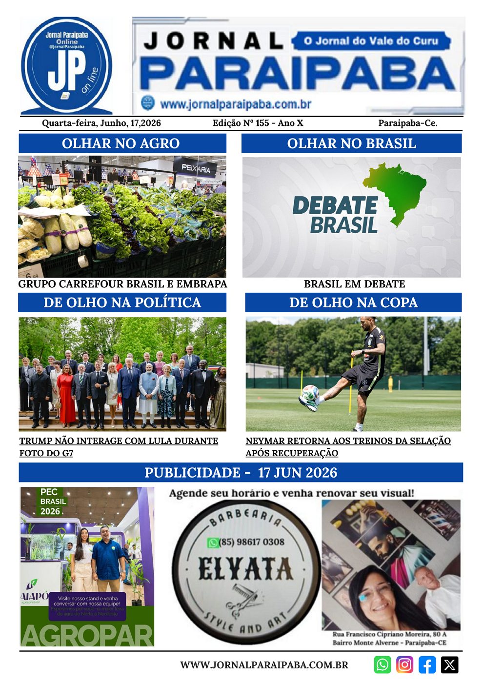 Jornal Paraipaba – Edição 155 – 17 Junho 2026
