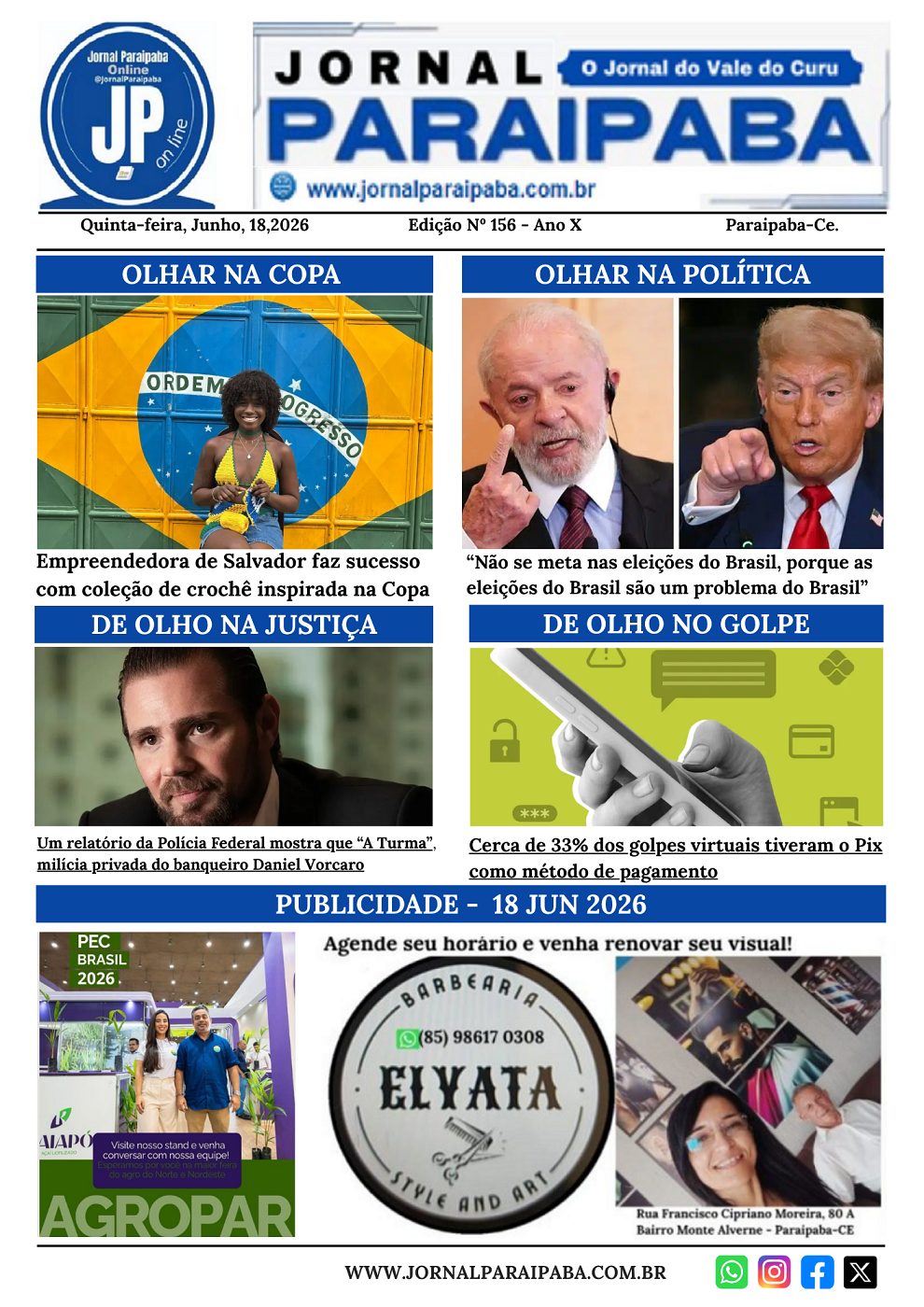 Jornal Paraipaba – Edição 156 – 18 Junho 2026